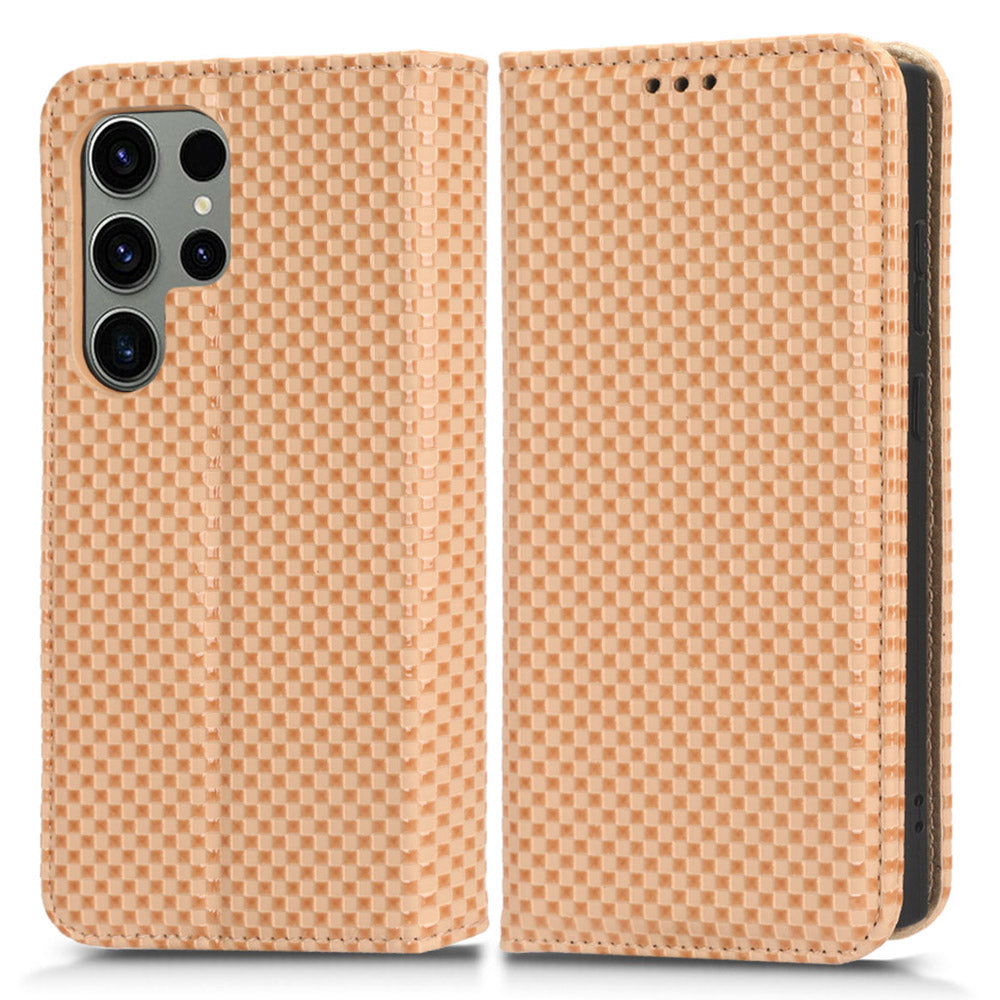 Grid Texture Leather Case for Samsung Galaxy S23 Ultra Wallet Phone Case Folio Flip Cover with Stand Grid Texture Leather Case for Samsung Galaxy S23 Ultra Wallet Phone Case Folio Flip Cover with Stand